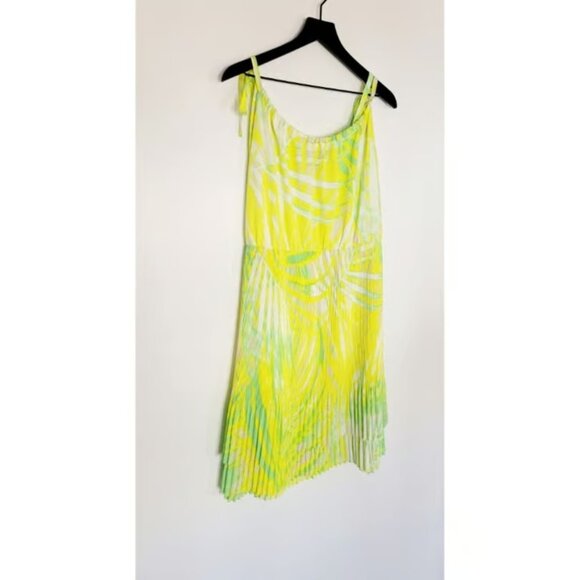 Lane Bryant Dresses & Skirts - Lane Bryant Chiffon Shoulder Tie Pleated Layered Dress